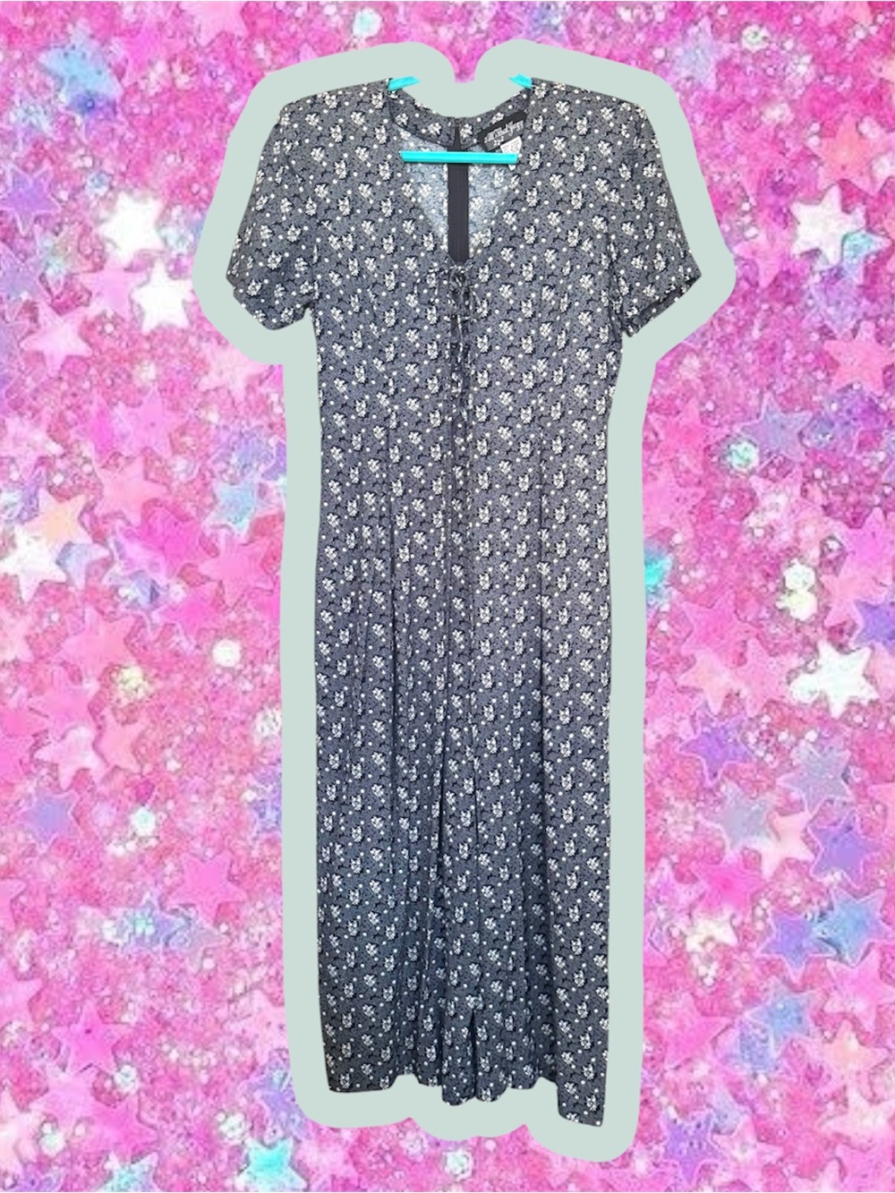All That Jazz vintage 90s floral palazzo pants jumpsuit sz 9 10 ( 4 6 8 ) 1990s